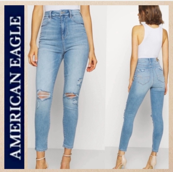 American Eagle Outfitters Denim - 👖American Eagle Next Level Stretch Curvy High Rise Distressed Jeggings…